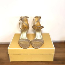 Michael Kors Ava Mid Sandal, Women's Leather Strappy 3.25" Pump Heels Shoes