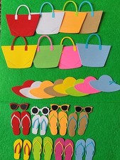 Summer Beach Bag, Sandals, Hat  Sunglasses Cardstock Die-Cuts For ScrapbookCard