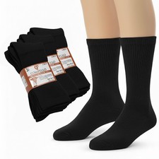 3-12 Pairs Diabetic Crew Socks Men Circulatory Health Non Binding Black All Size