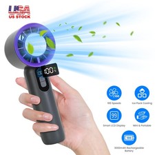Portable Handheld Fan with Ice Cooler Adjustable Rechargeable Cooling Fan Travel