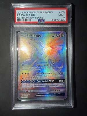 PSA 9 Rainbow Secret Rare Palkia GX #165 Ultra Prism Full Art
