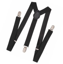 1" Mens Suspenders, 3 Strong Clips Elastic Adjustable Y-Back Suspender brace ...