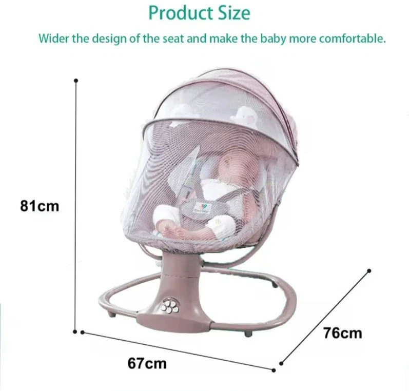 Culla multifunzionale neonato con bluetooth per musica zanzariera a dondolo - Immagine 4 di 4
