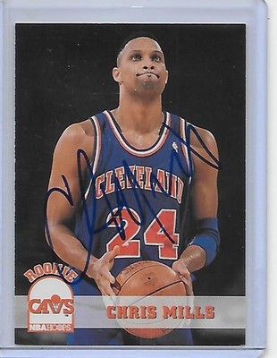 CHRIS MILLS Basketball Card IP auto NBA rookie Cleveland Cavaliers 1993-94 Hoops
