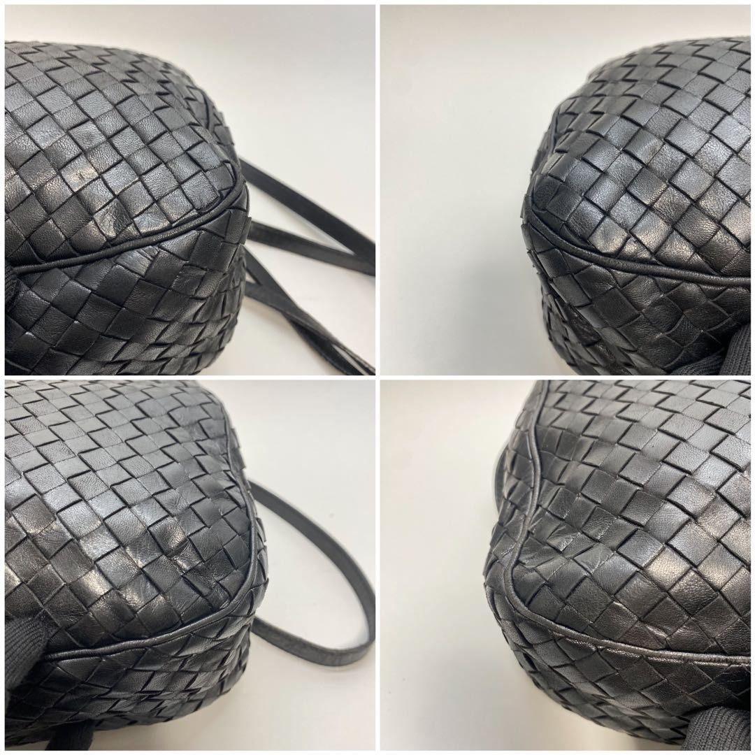 Bottega Veneta Intrecciato shoulder bag black leather Authentic thumbnail 3