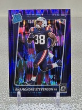 Rhamondre Stevenson SP 2022 Donruss Optic Rated Rookie Purple Shock RC Patriots