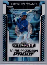 Sebastian Walcott 2025 Leaf Optichrome Baseball 1/1 Pre Production Proof