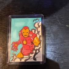 2025 Topps Marvel Studios Chrome Sketch Card of Ironman Artist JoJo Hilario 1/1