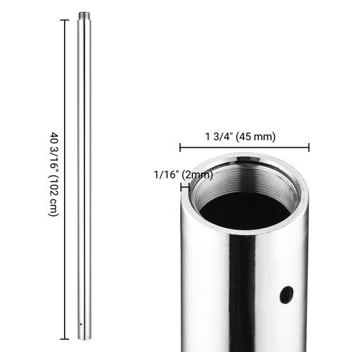 Yescom 3.4 FT New Chrome Dancing Pole Extension for 45 mm Spinning Pole, Silver - Picture 5 of 8