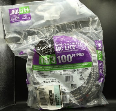Atkore Solid MC LITE  Metal-Clad 14/3 Cable 100 Ft