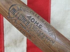 Vintage 1920s Louisville Slugger H&B Wood Baseball Bat 40HG Hank Gowdy Decal 35"