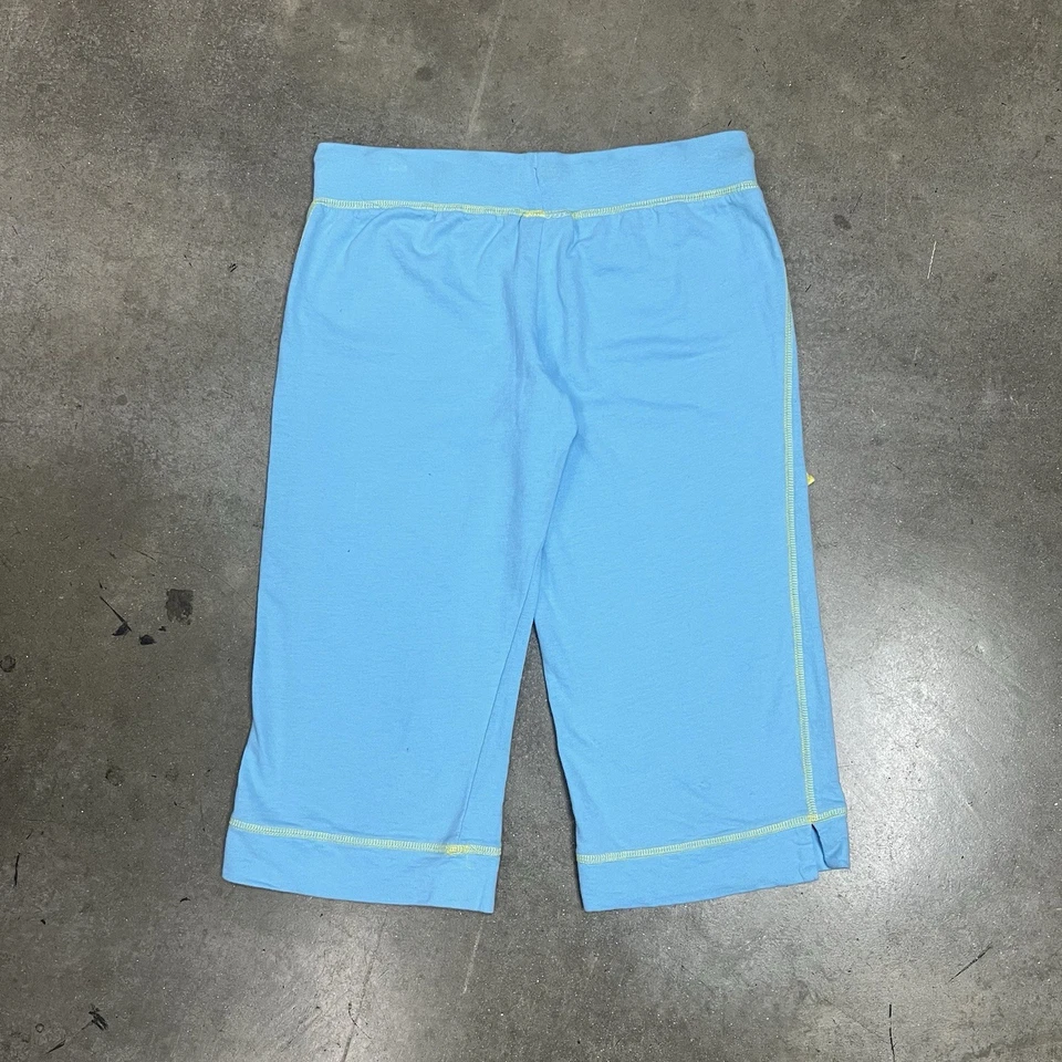 Calça de moletom Sanrio Hello Kitty Capri feminina tamanho M azul-petróleo bebê cropped - Imagem 2 de 4