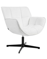 Sessel Stoff Weiß Mit Metallgestell Drehbar Loungesessel Retro Design Auma