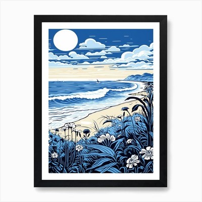 A Picture Of Bournemouth Beach Dors Framed Wall Art Poster Canvas Print Picture