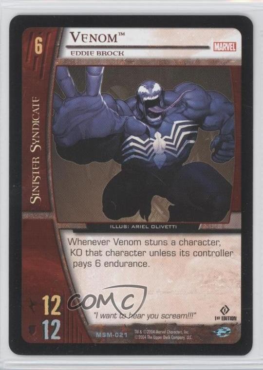 2004 VS System Marvel Web of Spider-Man 1st Edition Venom #MSM-021