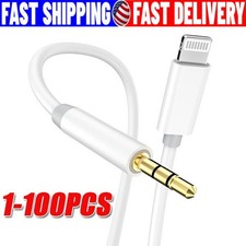 I Phone 7 8 X XR 11 12 13 Pro Max 8 Pin to 3.5mm AUX Audio Car Adapter Cord lot