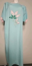 Vintage German Rare 80s' Miss Denise Nightgown Floral Applique Size 44/46 EVC 