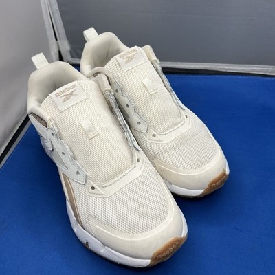 Reebok Zig Vector Dynamica Men's 8.5 Running Shoe Beige White Sneaker *NO LACES!