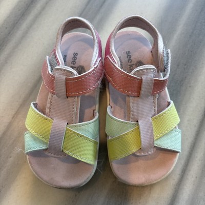 Toddler Size 7  Sandals Pink Open Toed