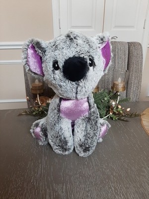 A&A Global Grey And Glitterry Lavander Koala Bear Stuffed Animal Plushy Toy 12''