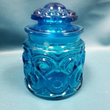 Small L E SMITH MOON AND STARS Lidded Canister Glass Replacement 5.5"