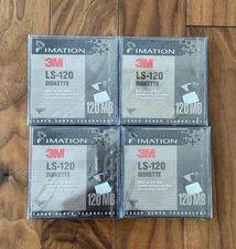 3M Imation LS-120 Diskette Lot Of 4 Brand New Old Stock Still Sealed