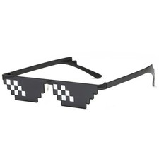 Pixelated Thug Life Sunglasses   Unisex Funny Mosaic Shades