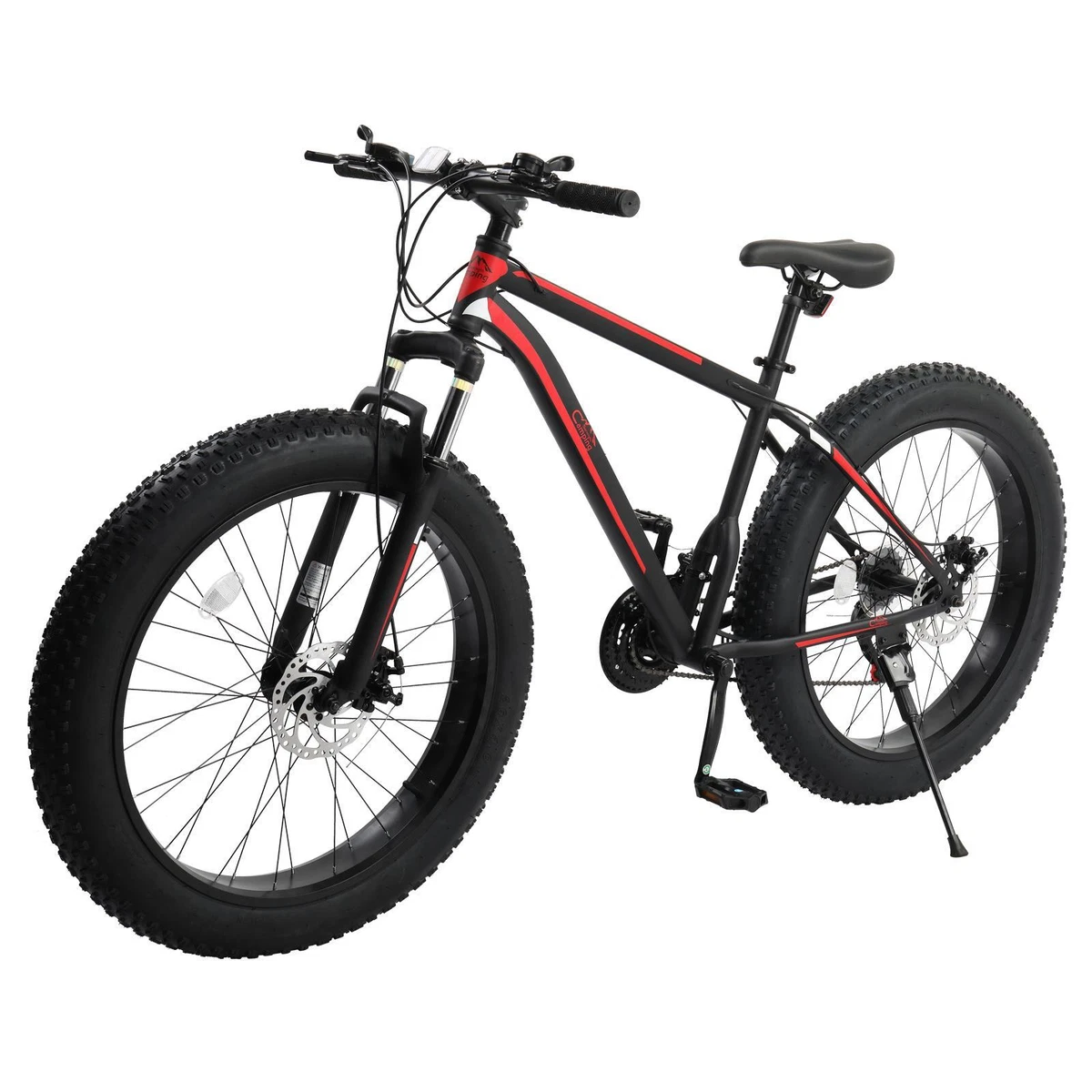 Mens Fat Tire Mountain Bike High Carbon Steel Frame 21 Speed 26