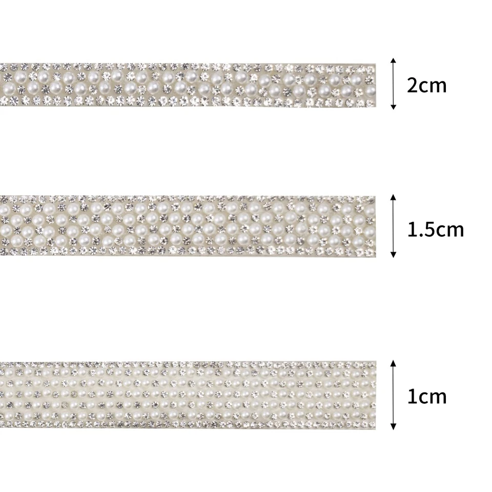 3 Rollen Strass Diamant Band Selbstklebend Perlen Strassband DIY Dekoration A... - Bild 2 von 4