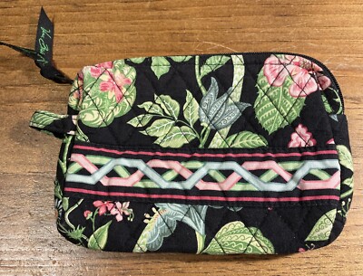Vera Bradley Botanica pattern make up case 5 1/2  x 6 1/2  plastic lined