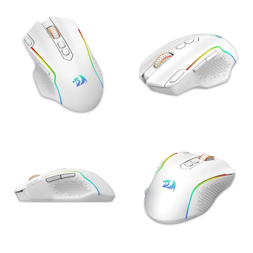 Wireless Gaming Mouse, 10000 DPI Gamer Mouse Rapid Fire Key, Black/White Mouse - Image 2 of 4