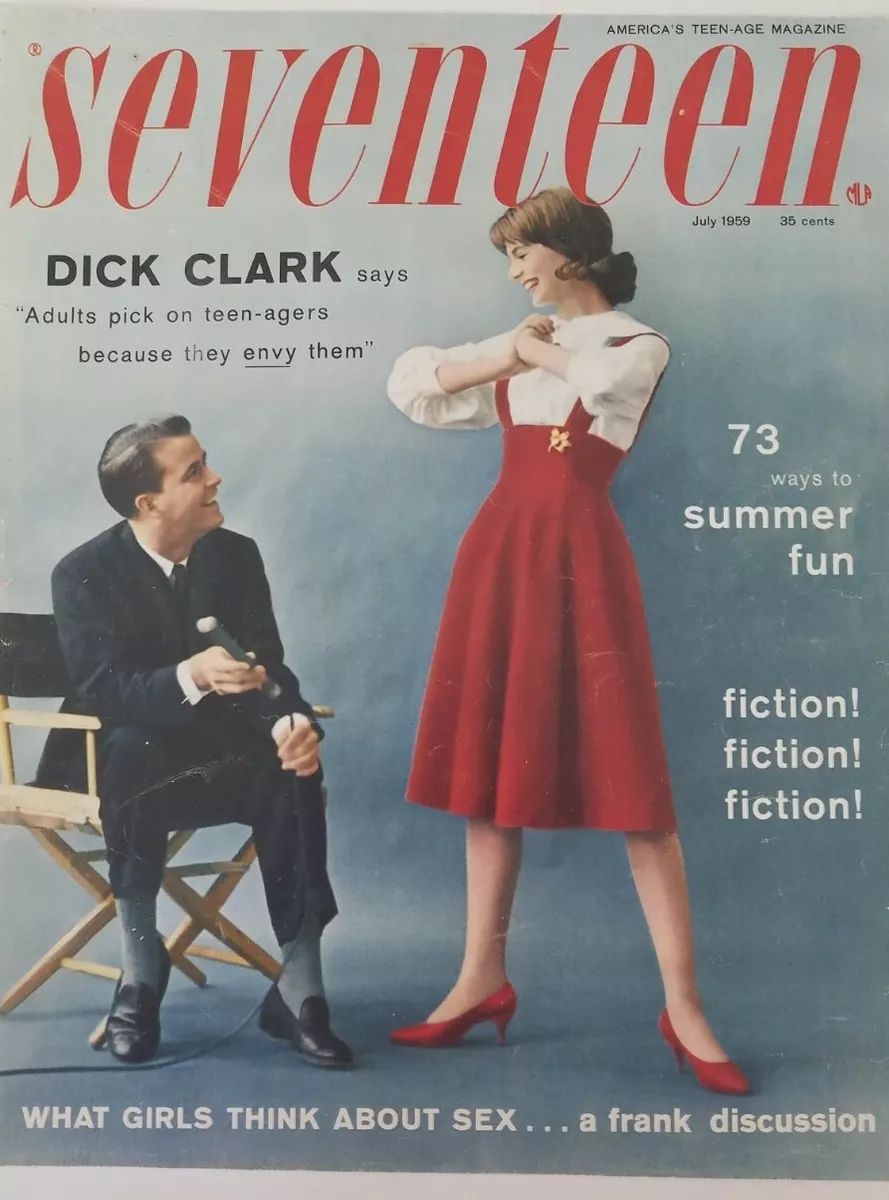 1959 Seventeen fashion magazine front cover ONLY Dick Clark pretty brunette eBay pic pic
