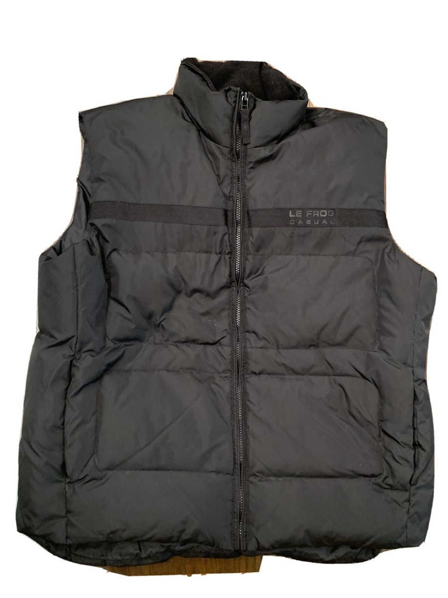 Le Frog Casual Mens Zip Up Insulated Vest Black Sz Large | eBay