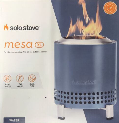 Authentic Solo Stove Mesa XL Smokeless Tabletop Fire Pit  - Water/Blue - New - Afbeelding 1 van 5