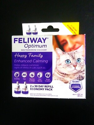 Feliway Optimum Diffuser TWO PACK Refill for Cats, 48 ml. - UPC: 850027424194