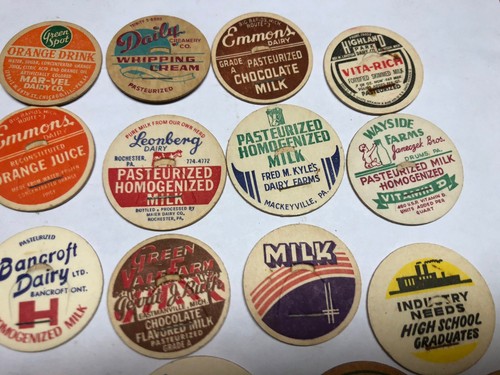 Vintage Milk ,Dairy Drink Bottle Caps Lot Of 24 1# - Picture 3 of 5