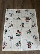 Disney Babies Mickey Minnie Mouse Pluto Nursery Rhyme Blanket Satin Trim Vintage
