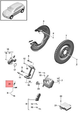 Genuine PORSCHE Macan 95B Cable Holder Brake Pad Wear Display 
