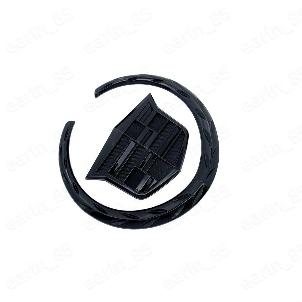黑色凯迪拉克标志前格栅后后后备箱盖徽章套件适用于 XTS CTS 凯雷德 — 第 2/4 张图片