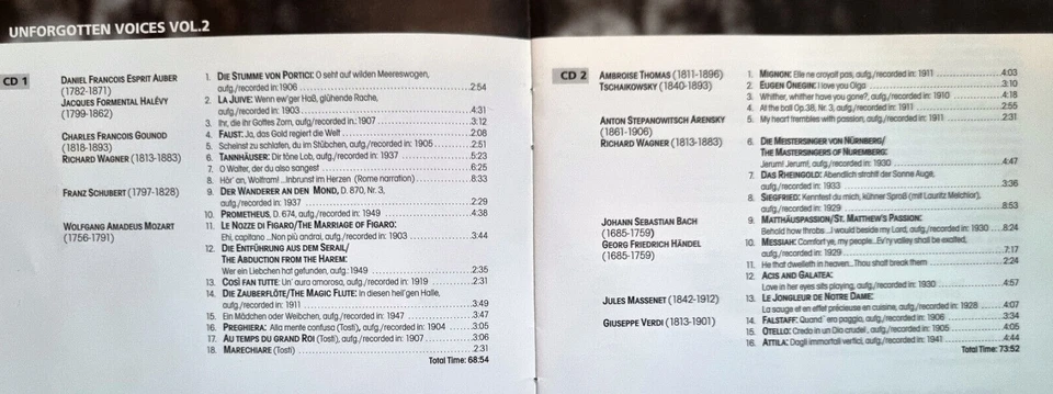 Great Voices Of Opera II, Unforgotten Voices Vol.2 Maurel Sobinow Sibiriakow Erb - Bild 3 von 3