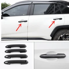 Carbon Fiber Exterior Door Handles Bowl Cover Trim For Toyota RAV4 2019-2023