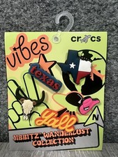 NEW Crocs Jibbitz Shoe Charms Texas 5 Pack Longhorns Cowboy State Flag USA Cow