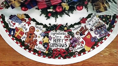 DIMENSIONS CHRISTMAS INGREDIENTS TREE SKIRT Counted Cross Stitch  Kit  VERY RARE