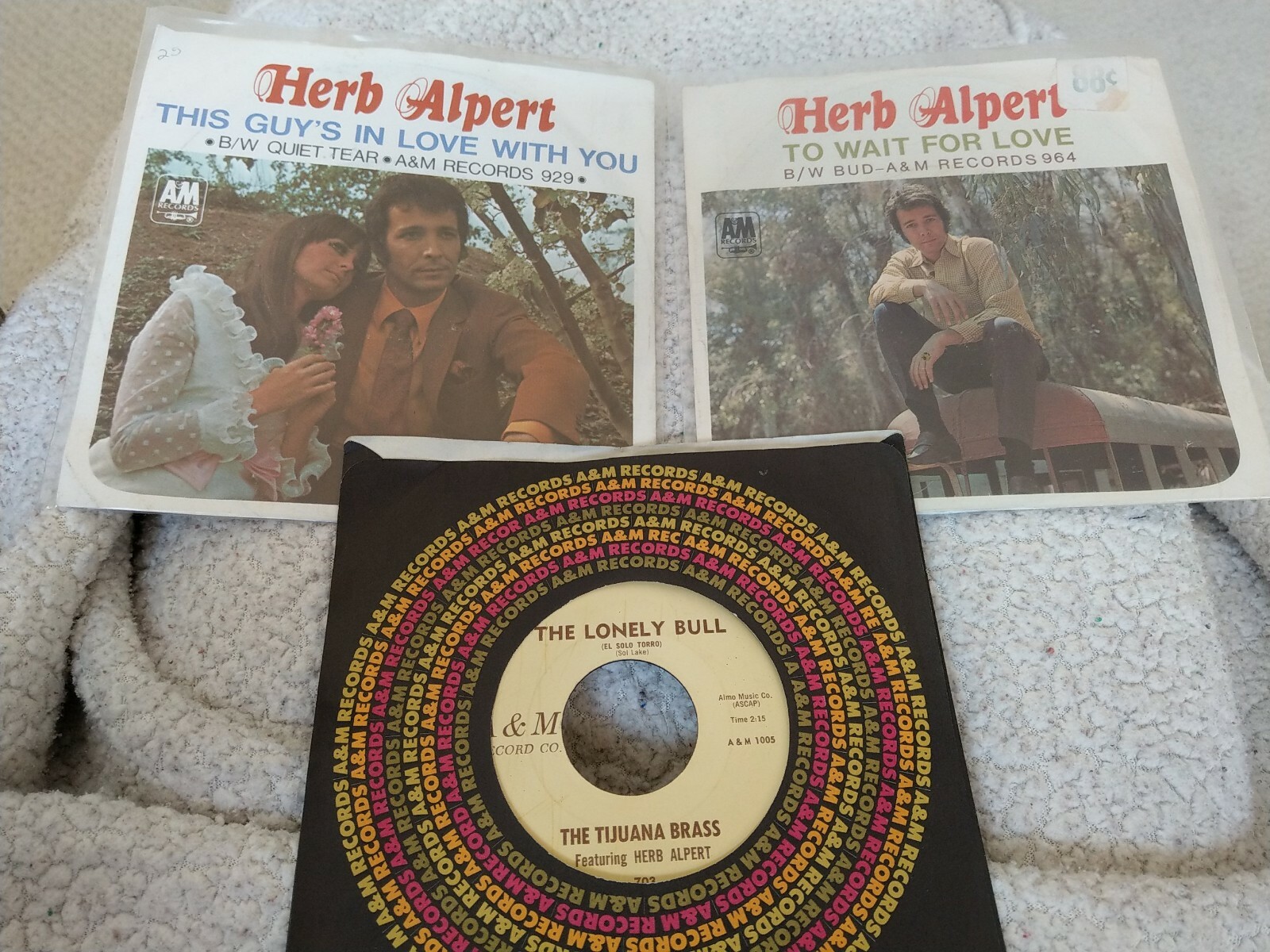 Herb Alpert This Guy's In Love With You / A Quiet Tear 45 Lot of 3