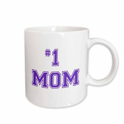 3dRose #1 Mom - Number One Mom in purple text - for worlds greatest and best Mot