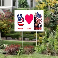 TRUMP FIGHT FOR AMERICA - Love Peace Trump 2024 18x24 Yard Sign MAGA 2024