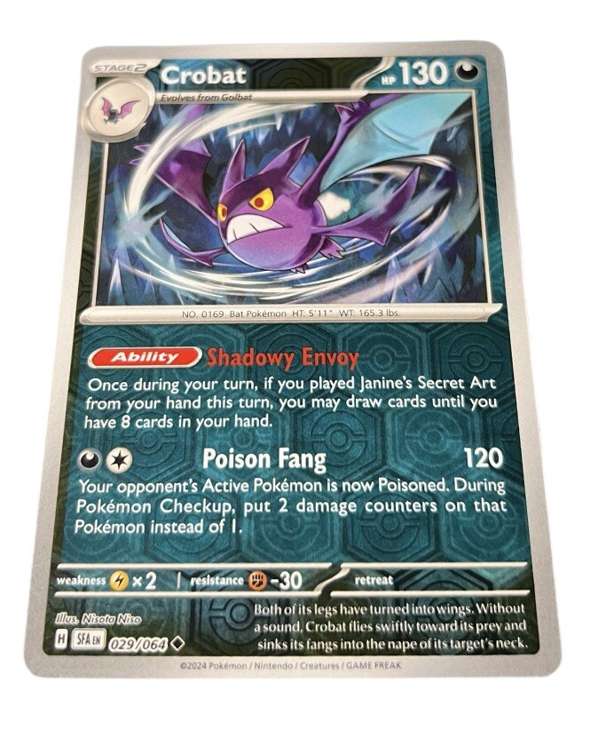 2024 Pokémon Scarlet Violet Shrouded Fable Crobat 29 /64 Reverse