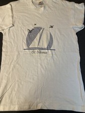 Vintage 90s St. Thomas Caribbean sailboat tourist t-shirt FOTL USA Made L white