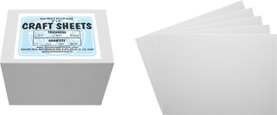White Flex Plasticard Polystyrene Craft Sheets - 5''x7'' - .040'' thick - 100 Pack
