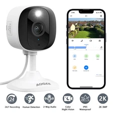 AOQEE 3MP  Security Camera System Out/Indoor WiFi Color Night Vision Waterproof